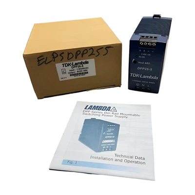 TDK-Lambda DPP25-5 Power Supply, Input 115/230VAC, 0.6/0.4A, Output 5VDC 25W, 5A - Image 1 of 4