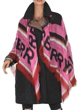 NEW BURBERY LUXURY BUBBLEGUM PINK MODAL LOGO OVERSIZED SCARF WRAP SHAWL