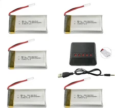 Accessories 5PCS 3.7V 1200mAh Upgrade Li Polymer Battery and 5 in 1 Charger
