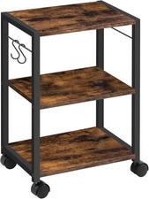 Printer Stand 3-Tier Under Desk Rolling Cart W/ Storage Shelf Heavy Duty Printer