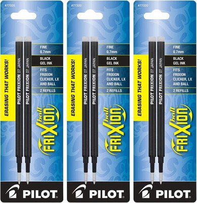 Pilot, FriXion Ball Gel Ink Refills for Erasable Pens, Fine Point 0.7 mm, Pack o