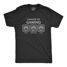 Mens 100 Chance Of Gaming T Shirt Funny Nerdy Video Games Novelty Tee