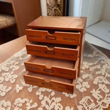 4 Drawer Wooden Jewellery Or Desk Top Organiser Storage Box, Rustic Style