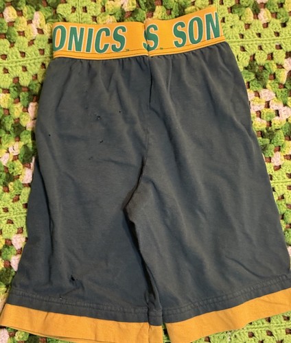 Seattle Super Sonics Vintage Retro Shorts Youth Small 8 Cotton Thrashed Worn - Picture 8 of 10