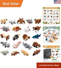 Animal Figurines Set Miniature 3D Printed Collectibles Movable Joints Decor