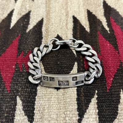 Vintage Vass Ludacer Sterling Silver Cuban Link ID Bracelet