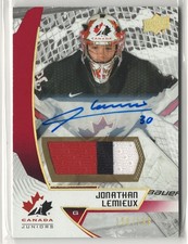 2019 Upper Deck Team Canada Juniors Jonathan Lemieux Patch Auto /199