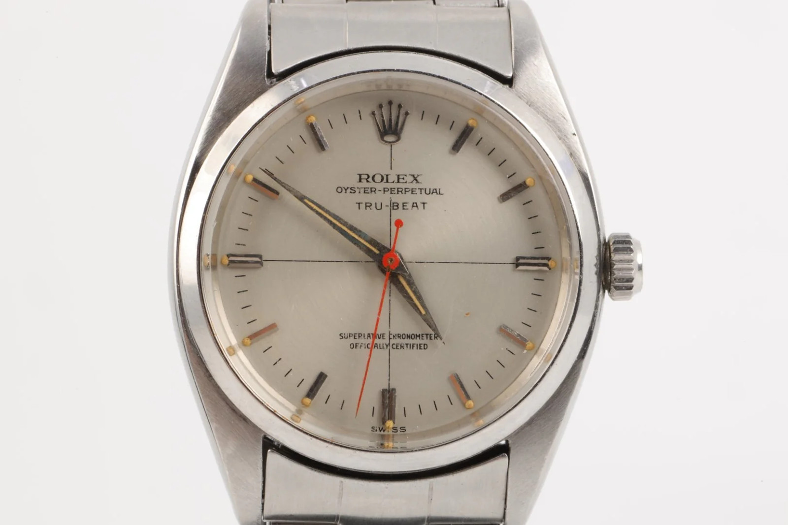 Rolex Oyster Perpetual 6556 Tru-Beat 34mm Stainless Steel Rare Vintage Watch
