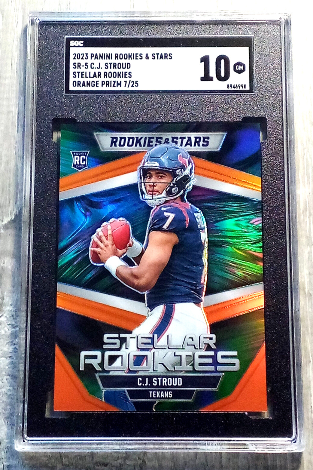 2023 CJ Stroud Panini Rookies & Stars Stellar Orange RC Jersey # 7/25 SGC 10