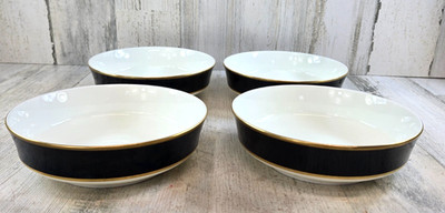 Mikasa Onyx 4 Coupe Soup Bowls A6700 Bone China Japan Cathy Hardwick