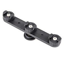 3 in 1 Aluminum Camera Triple Hot Shoe Mount Adapter Bracket Holder Support K