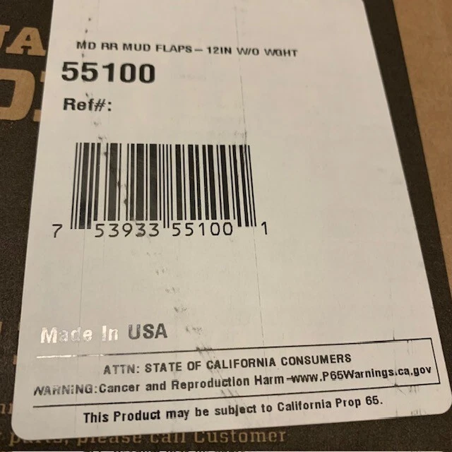 Juego de guardabarros Husky Liner trasero universal 12 pulgadas 5510 DS negro goma EE. UU. Foto 3 de 4