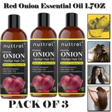3X Red Onion Hair Growth & Thickening Oil - Curry Leaf, Hibiscus - 50ML
