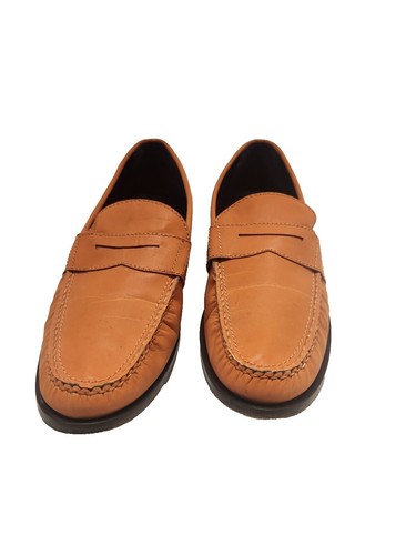 Cole Haan Mens Brown White Leather Tassel Loafers Two Tone 