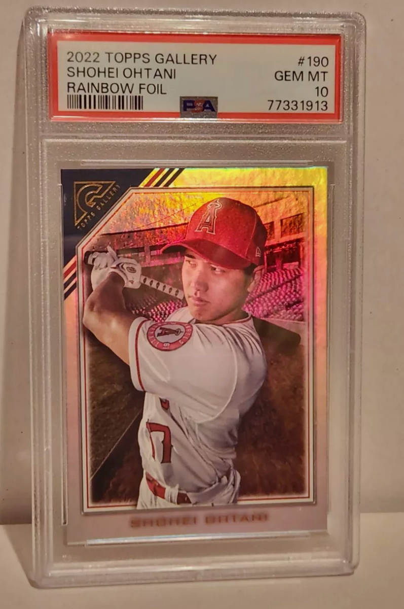 Shohei Ohtani 2022 Topps Gallery Rainbow Foil ERROR Mis-Cut Shadow