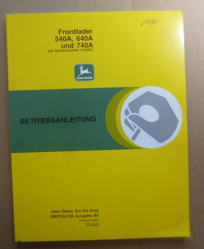 John Deere Frontlader 540A + 640A + 740A Bedienungsanleitung - Bild 2 von 7