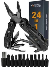 24-in-1 Professional Multitool Pliers Stainless Steel Pocket Tool with Sheath 