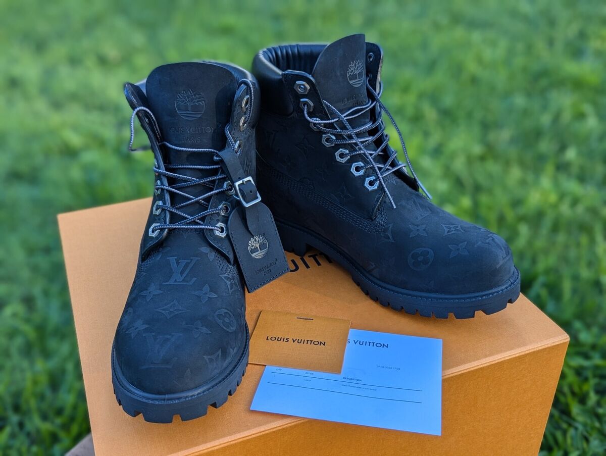 Louis Vuitton X Timberland Ankle 6in Boots US SIZE 9 Black Louis Vuitton X Timberland Ankle 6in Boots US SIZE 9 Black