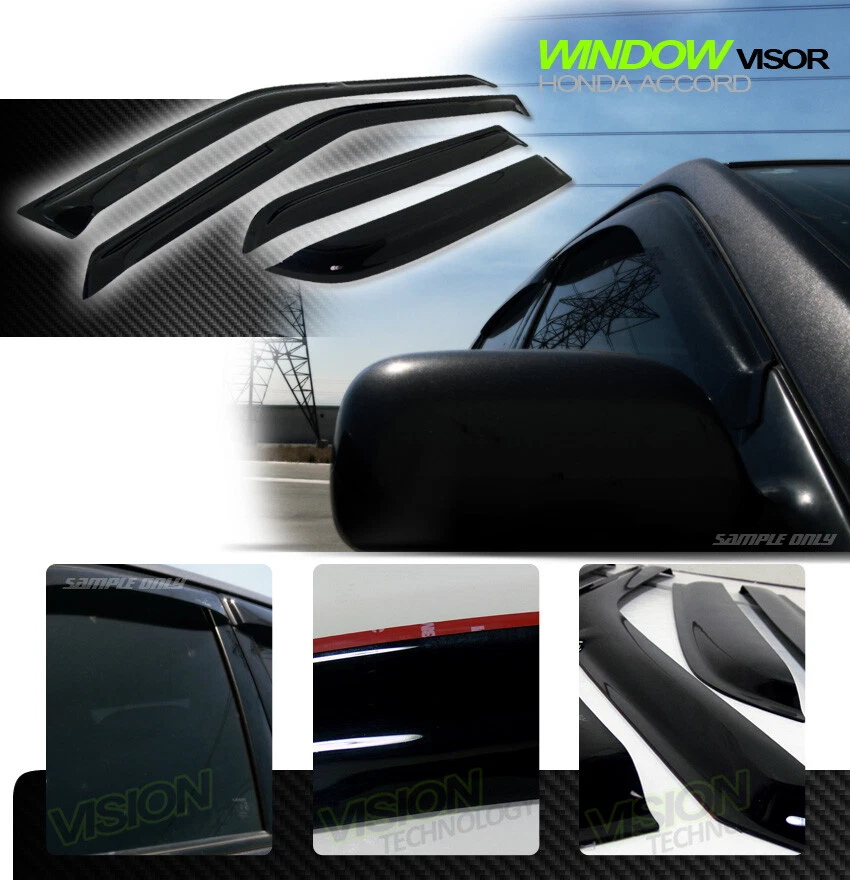 Para 90-93 Accord 4D Sedán Protector de Lluvia/Viento Ventilación Sombra Deflector Viseras de Ventana 4 Piezas Foto 2 de 2