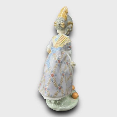 Vintage Lladro Spain 'Miss Valencia' Girl Basket Orange #1422