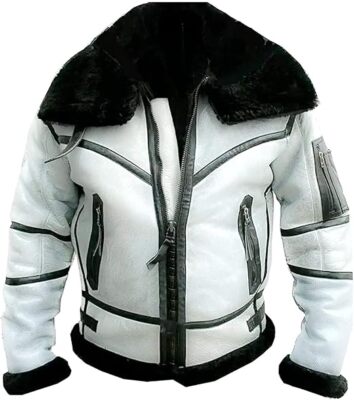 Men's B3 RAF Flight Bomber Aviator Sheepskin Leather Jacket Coat New Christmas