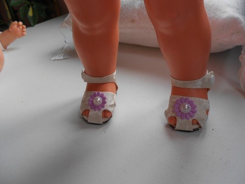 Paire De Petites Chaussures Cuir Pour Poupée Ancienne - Marque Raynal