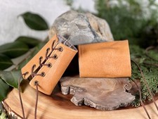 Size Small Cosplay Faux Deer Hide Pleather Warrior Armor Cuffs Sold As A Pair