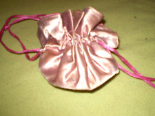 Pink Silky Cosmetic / Jewellery Bag
