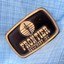 Frontier Equipment Promotional Brass Belt Buckle Vtg 90s DynaBuckle .GMP183