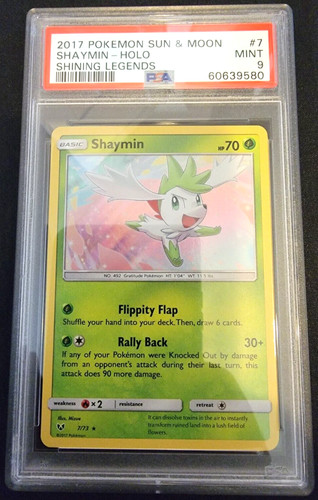 Holo Foil Shaymin # 7/73 Shining Legends Set Pokemon Trading Cards PSA 9 MINT