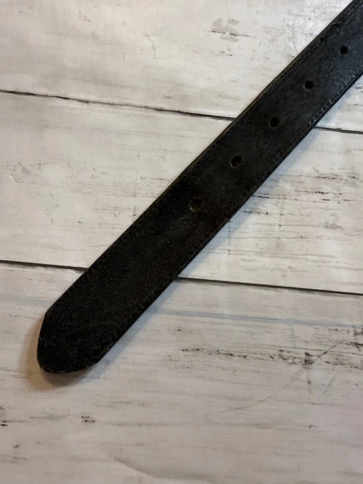 Unbranded Boys Black Comfy Leather Dress Belt Square Silver Buckle 20-21 Inches. - Image 4 of 4