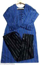 South Indian Khadi Cotton Checked Ladies Kurti Pant Set for Office Wear Kurti