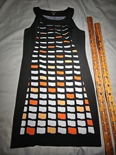 VOIR VOIR Dress Women Size 10 Black Geometric Sheath Knit Sleeveless Top