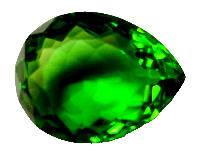 AAA+ Large Green Moldavite 73.80 Ct. Impact Tektite Pear Cut Loose Gemstone Gift - Image 2 of 4