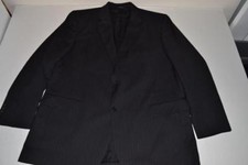 JOS A BANK TRAVELERS BLACK PINSTRIPED 2 BUTTON BLAZER JACKET MENS SIZE 46L