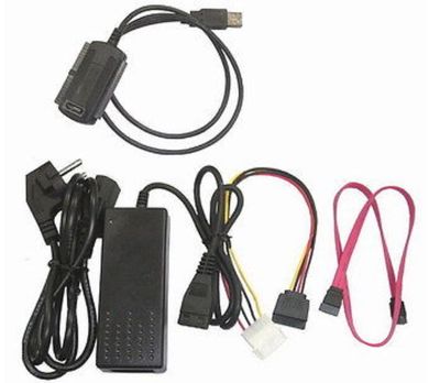 USB Adapter auf IDE/S-ATA für 6,4cm u. 8,9cm (2,5'' und 3,5'') Festplatten #22100a