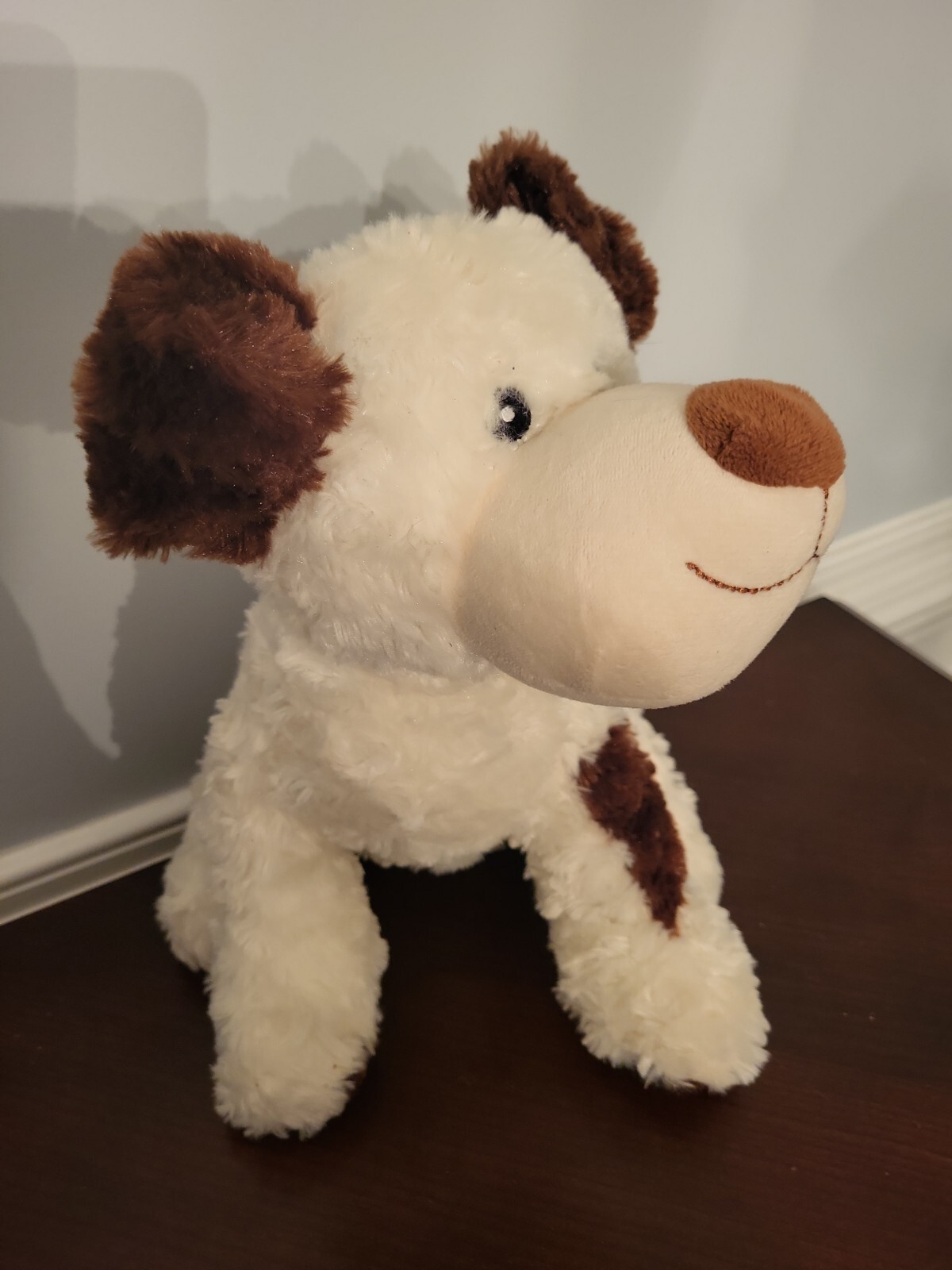 TAG Bobos White Dog Stuffed Animal Spotted Pup Plush 11" Toy 2018 EUC