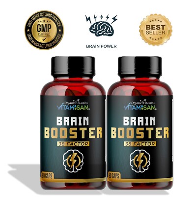 2x Brain Booster Advanced Memory, Clarity & Focus   180 Caps   Free Shipping