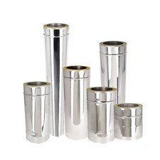 Twin Wall Flue Pipe Stainless Steel Shieldmaster Straight and Adjustable Lengths