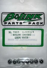 Bolink Lock Nuts With Nylon Inserts 4-40 X 1/4  (8) New Vintage RC Car #7203