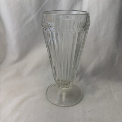Vintage Parfait Ice Cream Sundae Footed Glasses Clear Ribbed 7