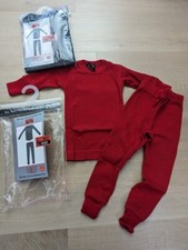 2 At-The-Buzzer Boys thermal underwear set Size 12 M waffle Red Black top pants