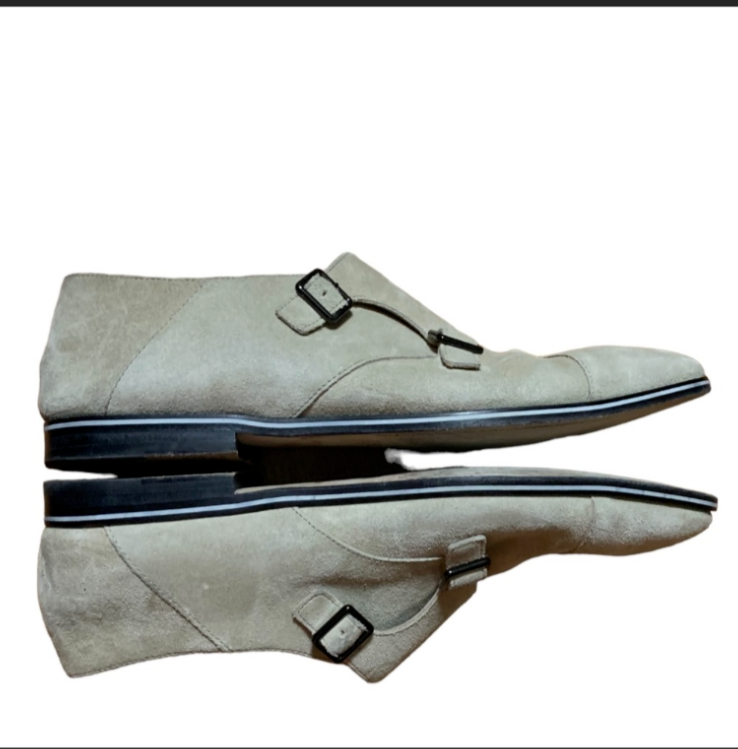 Hugo Boss Double Monk Strap Oxford Tan Suede Mens Oxfords Size 8 Hugo Boss Double Monk Strap Beige Suede Leather Oxford Mens  main image 4