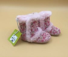 Jumping Beans Girl's Infant Pink Floral Fuzzy Boots NWT MSRP 25 Size 2