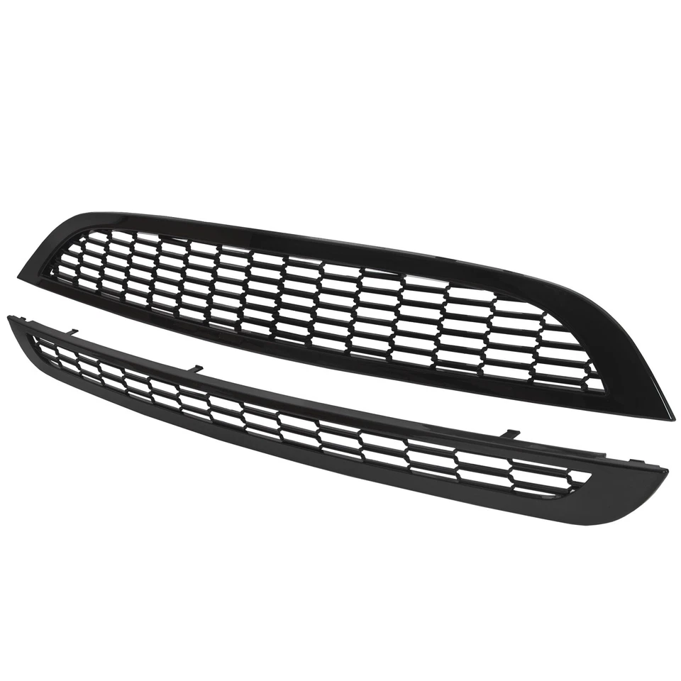 Honeycomb Mesh Front Grille Upper+Lower For 2002-2006 Mini Cooper S R50 R52 R53 - Image 2 of 4