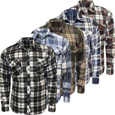 Mens Brushed Thermal Fleece Checked Shirt Lumberjack Buttoned Warm M-3XL