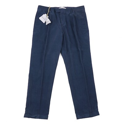 Sartorio by Kiton Navy Blue Lightweight Micro Corduroy Cotton Pants 33x27 NWT