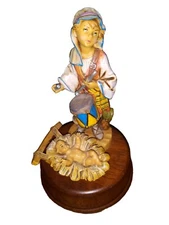1989 Fontanini Drummer Boy Baby Jesus Figure Music Box Italy Works Roman Inc.