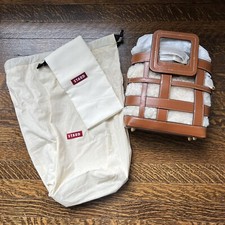 Nwt & Dust Bag Staud Mini Plaid Shirley Bag $395 Tan Natural Shearling Mint
