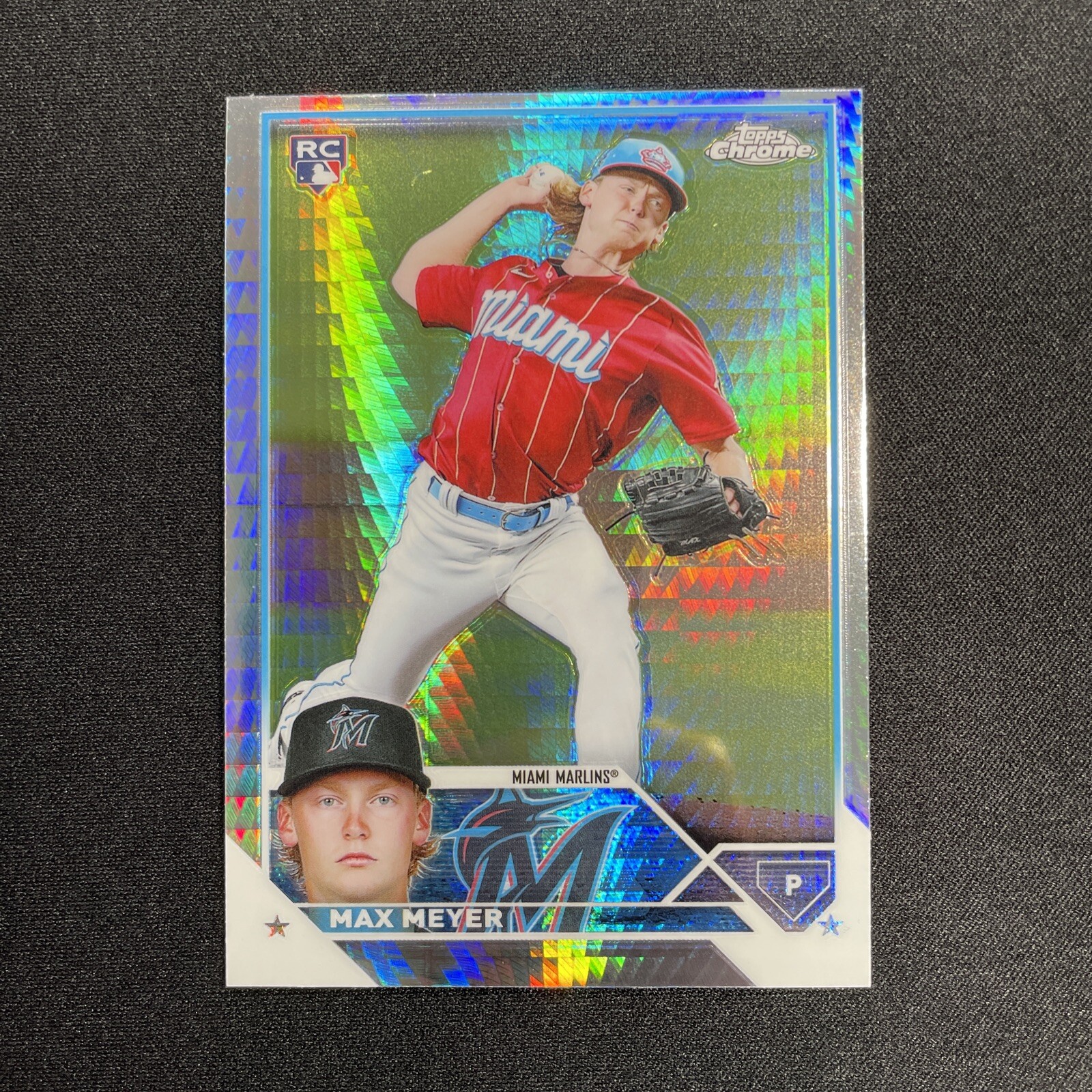 2023 Topps Chrome Prism Refractor Max Meyer RC Miami Marlins #104